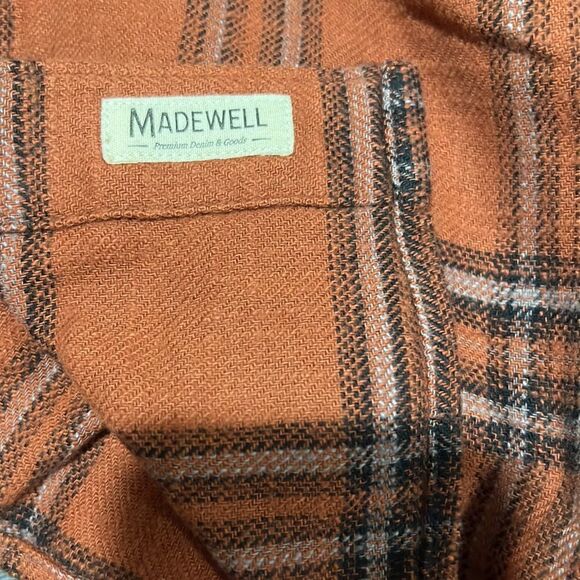 Madewell Slub Flannel Easy Long-Sleeve Shirt golden Oak NWT size XXL - Picture 8 of 12